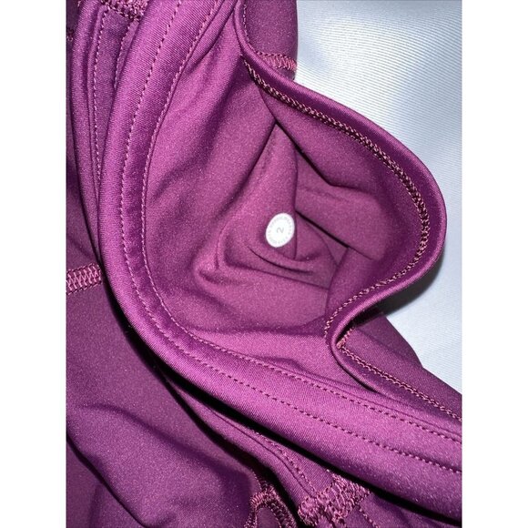 Lululemon Fast Free Cropped leggings Tight Yoga Pant High Rise Sz 2 Maroon - Picture 2 of 4